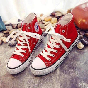 Planet Gates hong / 6 High Quality Classic Women Canvas Shoes 2018 new autumn High Top Flats Women Vulcanized Shoes Factory Outlet Female Casual Shoes