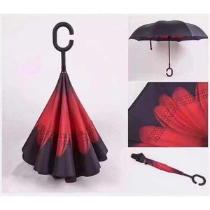 Planet Gates hongjuhua Reverse Umbrella Double Layer Inverted Windproof Rain Car Umbrellas For Women S1004