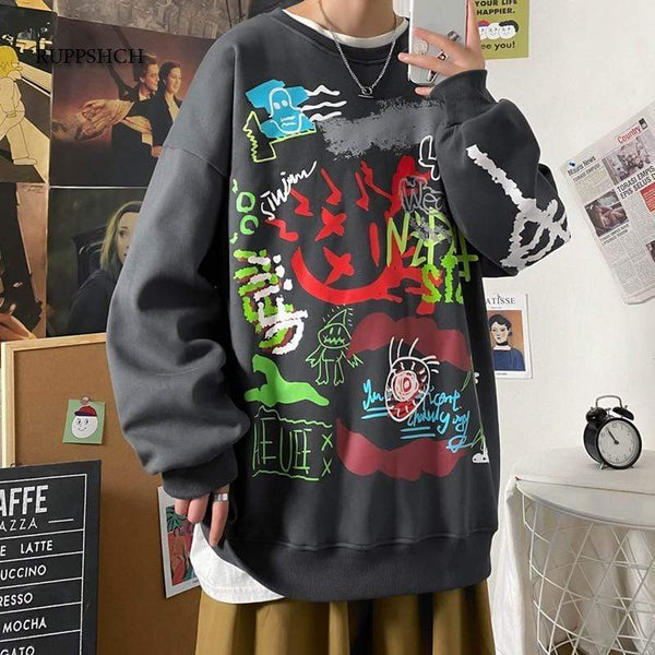 Planet Gates Hoodie Sweatshirt Mens Hip Hop Pullover Hoodies Streetwear Casual Fashion Clothes Colorblock Hoodie Cotton