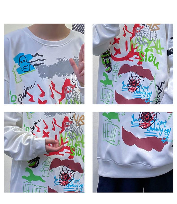 Planet Gates Hoodie Sweatshirt Mens Hip Hop Pullover Hoodies Streetwear Casual Fashion Clothes Colorblock Hoodie Cotton