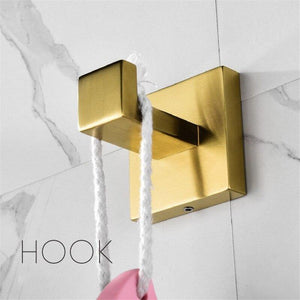 Planet Gates hook Bathroom Accessories Set 304 Stainless Steel Toilet Paper Holder Toilet Brush Holder Wall Mounted Brushed Bathroom Hardware