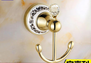 Planet Gates hook Bathroom Hardware Set Antique Gold&Crystal Bathroom Accessories Sets Bathroom Products FE1