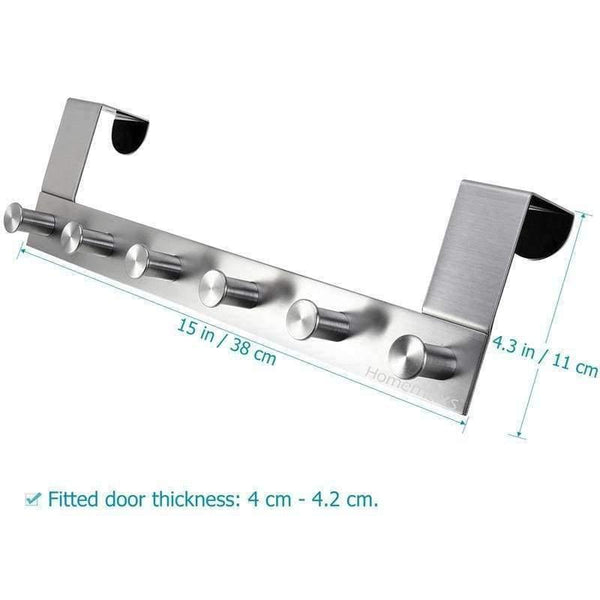 Planet Gates Hook Rack Hook Rail Coat Rack Bag Headphone Key Hanger with 6 Hooks Home Storage Organization Kitchen Bedroom Bathroom