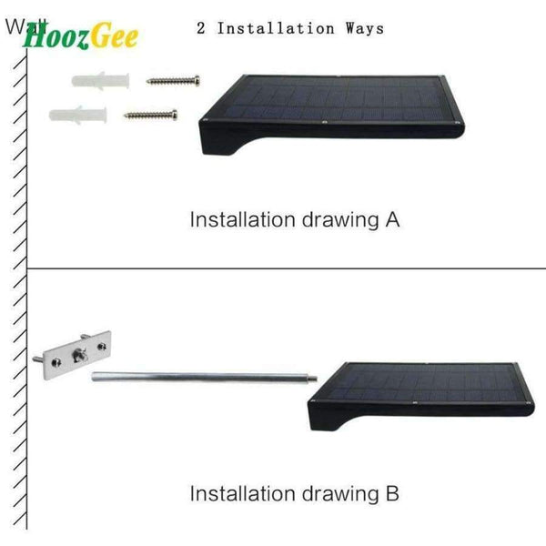 Planet Gates HoozGee Outdoor Wall Lamp Solar Street Light PIR Motion Sensor Lighting 450LM 36 LED Security Pathway Lights with Stick