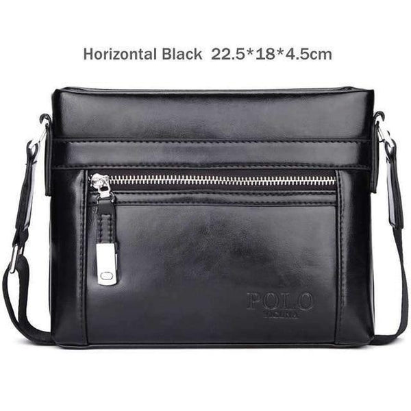 Planet Gates Horizontal  Black / China Quality Theftproof Waxy Leather Brand Man Bag With Metal Hasp Small Men's Crossbody Bag Vintage Shoulder Bags