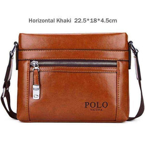 Planet Gates Horizontal  Khaki / China Quality Theftproof Waxy Leather Brand Man Bag With Metal Hasp Small Men's Crossbody Bag Vintage Shoulder Bags