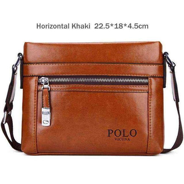 Planet Gates Horizontal  Khaki / China Quality Theftproof Waxy Leather Brand Man Bag With Metal Hasp Small Men's Crossbody Bag Vintage Shoulder Bags