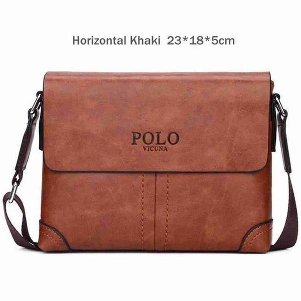 Planet Gates Horizontal Khaki / China Unique Thread Design Mens Frosted PU Leather Messenger Bag Small Leisure Mens Bag Promotional Men Shoulder Bag New