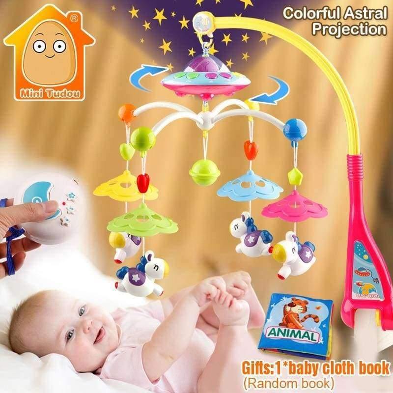 Planet Gates Horse With Remote / China Baby Toys 0-12 Months Crib Mobile Musical Bed Bell With Animal Rattles Projection Cartoon Early Learning Kids Toy