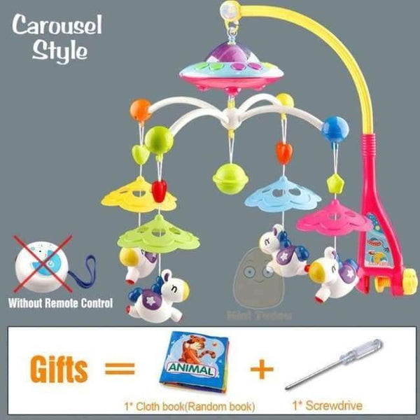 Planet Gates Horse Without Remote / China Baby Toys 0-12 Months Crib Mobile Musical Bed Bell With Animal Rattles Projection Cartoon Early Learning Kids Toy