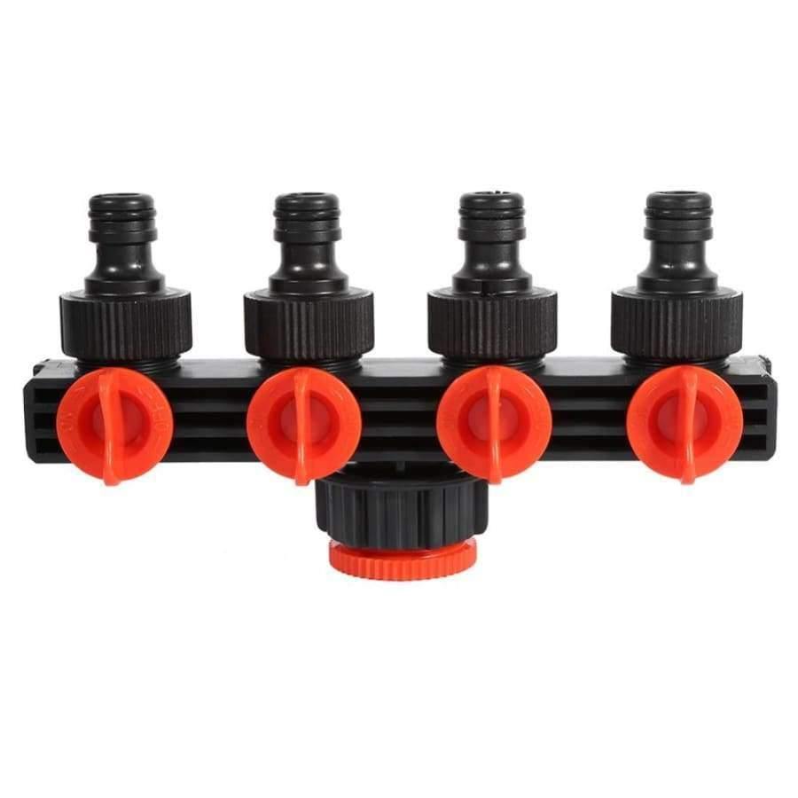 Planet Gates Hose Pipe Splitter Plastic Drip Irrigation Watering Connector Agricultural 4 Way Tap Connectors Garden Supplies