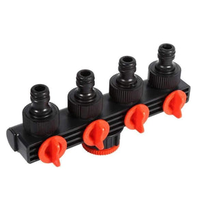 Planet Gates Hose Pipe Splitter Plastic Drip Irrigation Watering Connector Agricultural 4 Way Tap Connectors Garden Supplies
