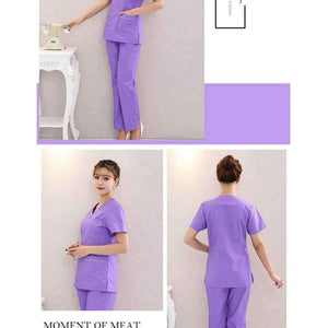 Planet Gates Hospital nurse uniform hot selling scurbs medical uniforms ,new style V-neck medical scurbs with Blue florals top + pant