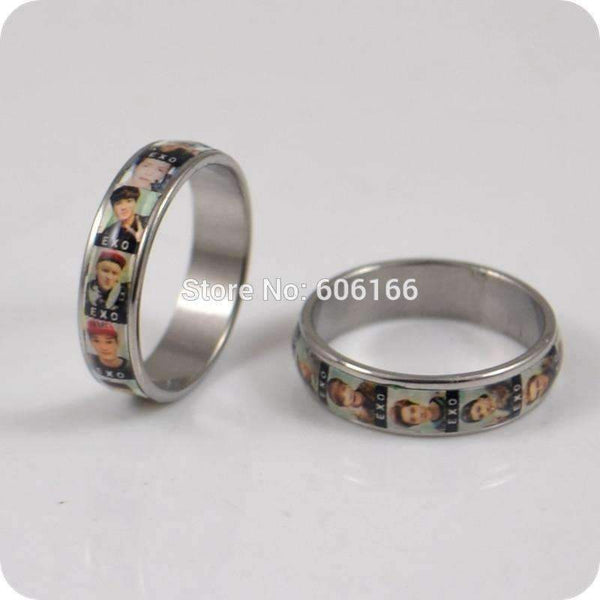 Planet Gates HOT 36x EXO Band member Korean S.M.Entertainment Company Stainless Steel Finger Ring Fashion Jewelry Wholesale