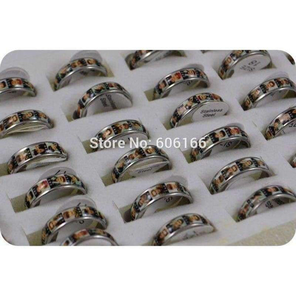 Planet Gates HOT 36x EXO Band member Korean S.M.Entertainment Company Stainless Steel Finger Ring Fashion Jewelry Wholesale