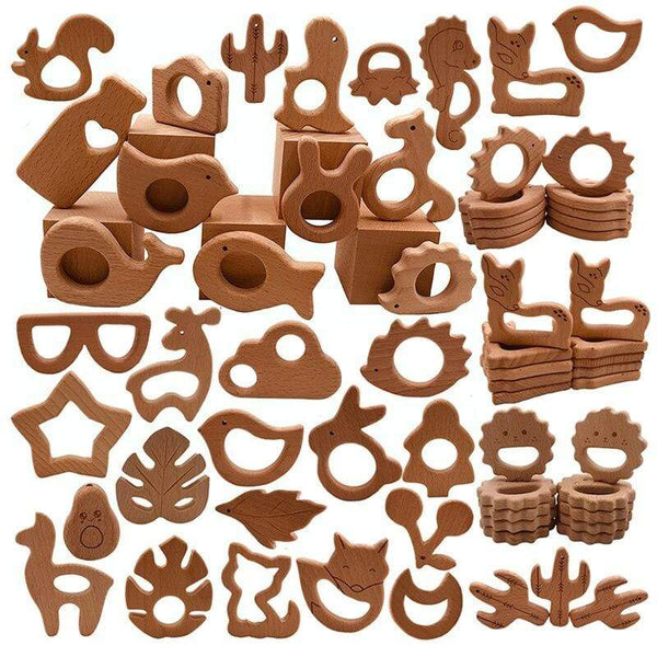 Planet Gates Hot Baby Teether Wooden Animal Pacifier Pendant Leaves Beech Squirrel Rodent Baby Gym Accessories Tooth Pendant Nursing Toy Gift