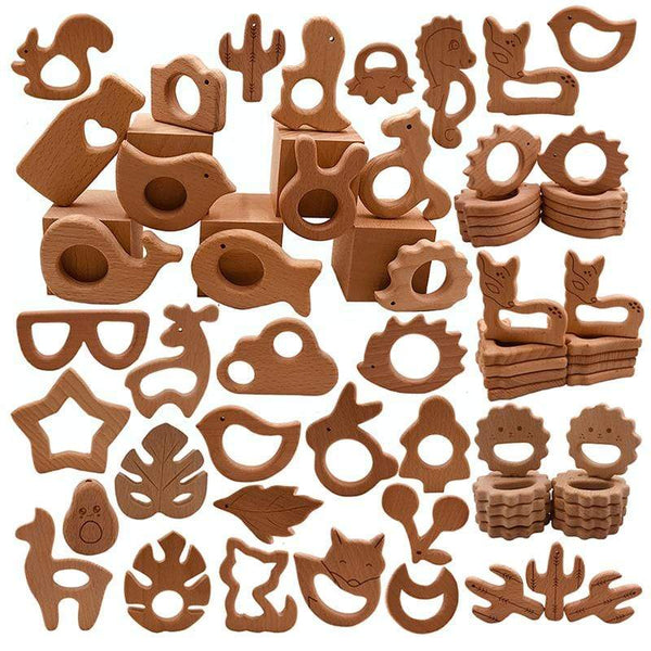 Planet Gates Hot Baby Teether Wooden Animal Pacifier Pendant Leaves Beech Squirrel Rodent Baby Gym Accessories Tooth Pendant Nursing Toy Gift