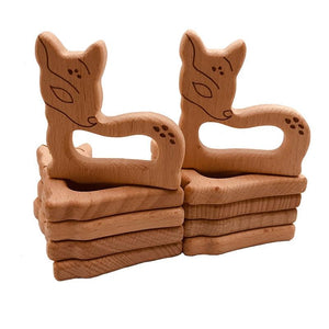 Planet Gates Hot Baby Teether Wooden Animal Pacifier Pendant Leaves Beech Squirrel Rodent Baby Gym Accessories Tooth Pendant Nursing Toy Gift