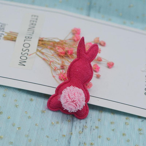 Planet Gates hot pink 24pcs/lot 2.8*5cm Felt Rabbit Pads Patches Appliques For Craft Clothes Sewing Supplies DIY Hair Clip Accessories