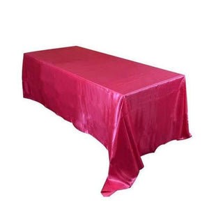 Planet Gates Hot Pink / 90 x 132 inch 90 x 132 inch Rectangular Satin Tablecloth White/Black Tablecloths Table Cover for Wedding Party Restaurant Banquet Decorations
