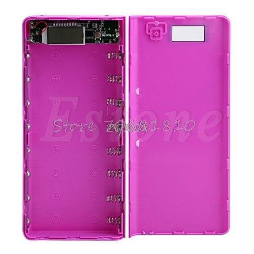 Planet Gates Hot Pink DIY USB Mobile Power Bank Charger Case Pack 8Pcs 18650 Battery Holder Case for Phone Z17 Drop ship