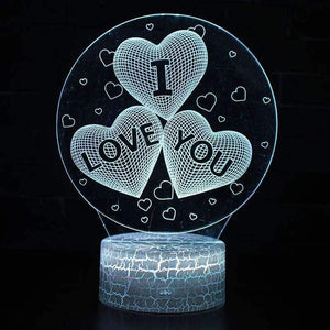Planet Gates Hot Sale Christmas and Valentine's Gift Love 3D Illusion LED Table Night Light
