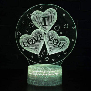 Planet Gates Hot Sale Christmas and Valentine's Gift Love 3D Illusion LED Table Night Light