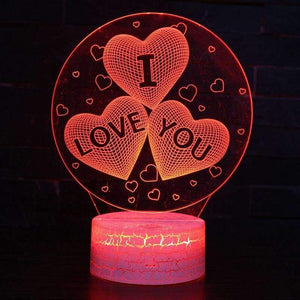 Planet Gates Hot Sale Christmas and Valentine's Gift Love 3D Illusion LED Table Night Light