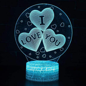 Planet Gates Hot Sale Christmas and Valentine's Gift Love 3D Illusion LED Table Night Light