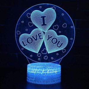 Planet Gates Hot Sale Christmas and Valentine's Gift Love 3D Illusion LED Table Night Light