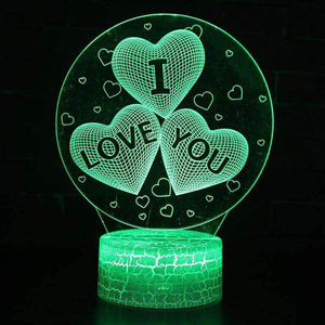Planet Gates Hot Sale Christmas and Valentine's Gift Love 3D Illusion LED Table Night Light