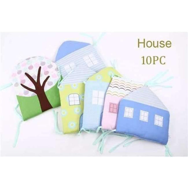 Planet Gates house 10pc / China 1-12Pc/Lot Infant Crib Bumper Bed Protector Baby Kids Cotton Cot Nursery bedding House bumper for boy and girl