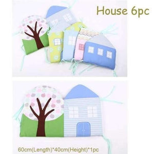 Planet Gates house 6pc / China 1-12Pc/Lot Infant Crib Bumper Bed Protector Baby Kids Cotton Cot Nursery bedding House bumper for boy and girl
