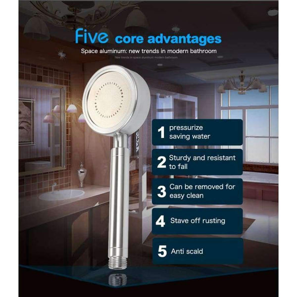 Planet Gates HPB Space Aluminum Round High Pressure HandHeld Shower Head Water Saving Bath Hand Shower Bathroom Accessories HP7118