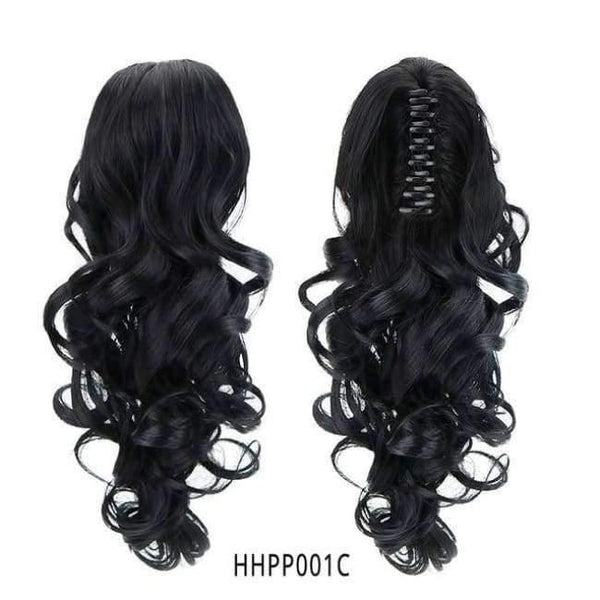 Planet Gates HPP001C / 15inches 15" Synthetic Claw Clip On Ponytail Extensions Hair piece Long Curly Clip In Hair Human Extensions Heat Resistant Ponytail Wig