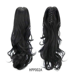 Planet Gates HPP002A / 18inches 18" Synthetic Claw Clip On Ponytail Extensions Brown Blonde Wave Clip In Hair Extensions Ponytail Wig Heat Resistant Hair Pieces