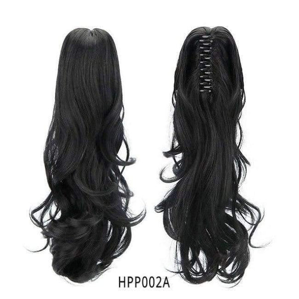 Planet Gates HPP002A / 18inches 18" Synthetic Claw Clip On Ponytail Extensions Brown Blonde Wave Clip In Hair Extensions Ponytail Wig Heat Resistant Hair Pieces