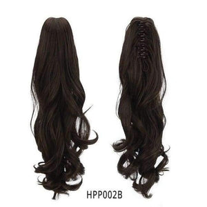 Planet Gates HPP002B / 18inches 18" Synthetic Claw Clip On Ponytail Extensions Brown Blonde Wave Clip In Hair Extensions Ponytail Wig Heat Resistant Hair Pieces