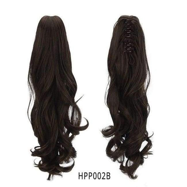 Planet Gates HPP002B / 18inches 18" Synthetic Claw Clip On Ponytail Extensions Brown Blonde Wave Clip In Hair Extensions Ponytail Wig Heat Resistant Hair Pieces