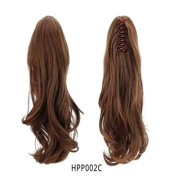 Planet Gates HPP002C / 18inches 18" Synthetic Claw Clip On Ponytail Extensions Brown Blonde Wave Clip In Hair Extensions Ponytail Wig Heat Resistant Hair Pieces
