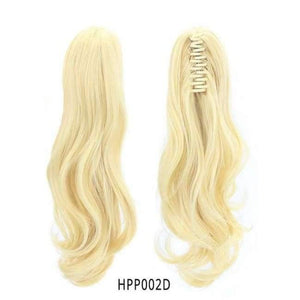 Planet Gates HPP002D / 18inches 18" Synthetic Claw Clip On Ponytail Extensions Brown Blonde Wave Clip In Hair Extensions Ponytail Wig Heat Resistant Hair Pieces