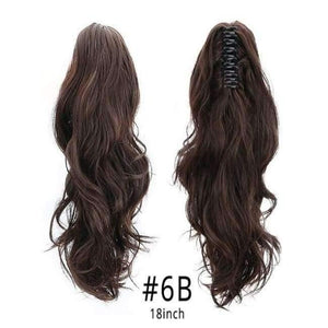 Planet Gates HPP006B / 16-21inches Synthetic Claw Ponytail Wig Hair Extensions Brown Blonde Wave Clip In Human Ponytail Hair Extensions Heat Resistant Hairpieces