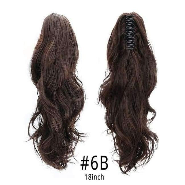 Planet Gates HPP006B / 16-21inches Synthetic Claw Ponytail Wig Hair Extensions Brown Blonde Wave Clip In Human Ponytail Hair Extensions Heat Resistant Hairpieces