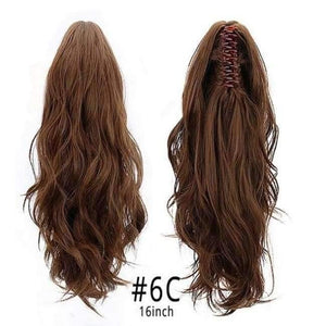 Planet Gates HPP006C / 16-21inches Synthetic Claw Ponytail Wig Hair Extensions Brown Blonde Wave Clip In Human Ponytail Hair Extensions Heat Resistant Hairpieces