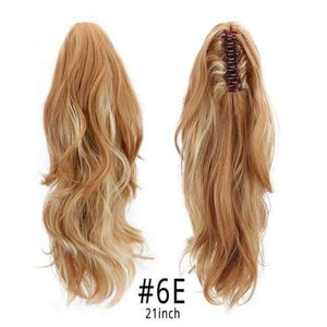 Planet Gates HPP006E / 16-21inches Synthetic Claw Ponytail Wig Hair Extensions Brown Blonde Wave Clip In Human Ponytail Hair Extensions Heat Resistant Hairpieces