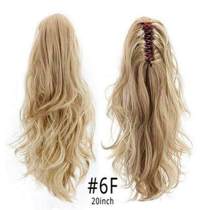 Planet Gates HPP006F / 16-21inches Synthetic Claw Ponytail Wig Hair Extensions Brown Blonde Wave Clip In Human Ponytail Hair Extensions Heat Resistant Hairpieces