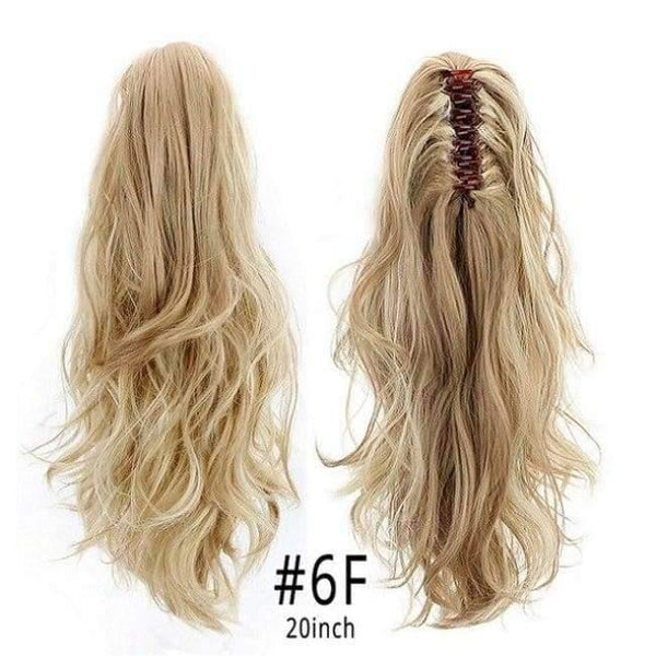 Planet Gates HPP006F / 16-21inches Synthetic Claw Ponytail Wig Hair Extensions Brown Blonde Wave Clip In Human Ponytail Hair Extensions Heat Resistant Hairpieces