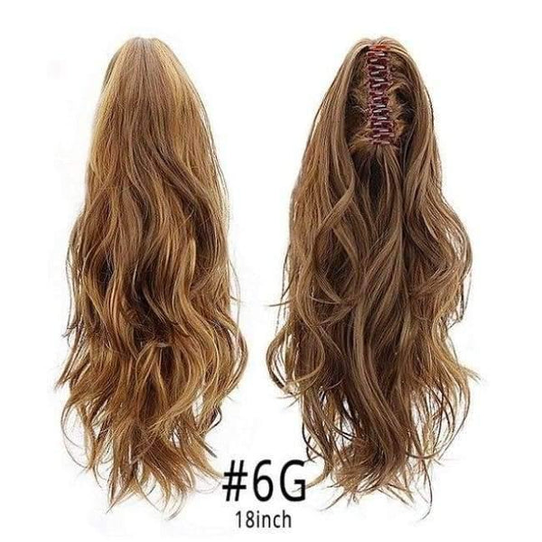 Planet Gates HPP006G / 16-21inches Synthetic Claw Ponytail Wig Hair Extensions Brown Blonde Wave Clip In Human Ponytail Hair Extensions Heat Resistant Hairpieces