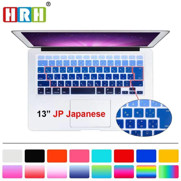 Planet Gates HRH Ombre Rainbow Animal Japanese Silicone Keyboard Cover Protector Skin for Macbook Air13 Pro Retina13 15 17 Laptop Accessory
