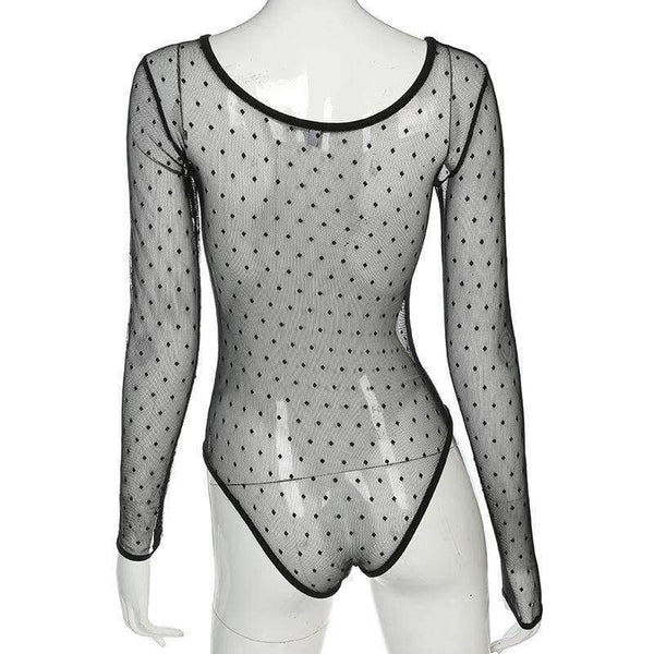 Planet Gates HT1760 / S Long Sleeves One Piece  Patchwork Swimsuit Sexy Thong Perspective Swimwear Women